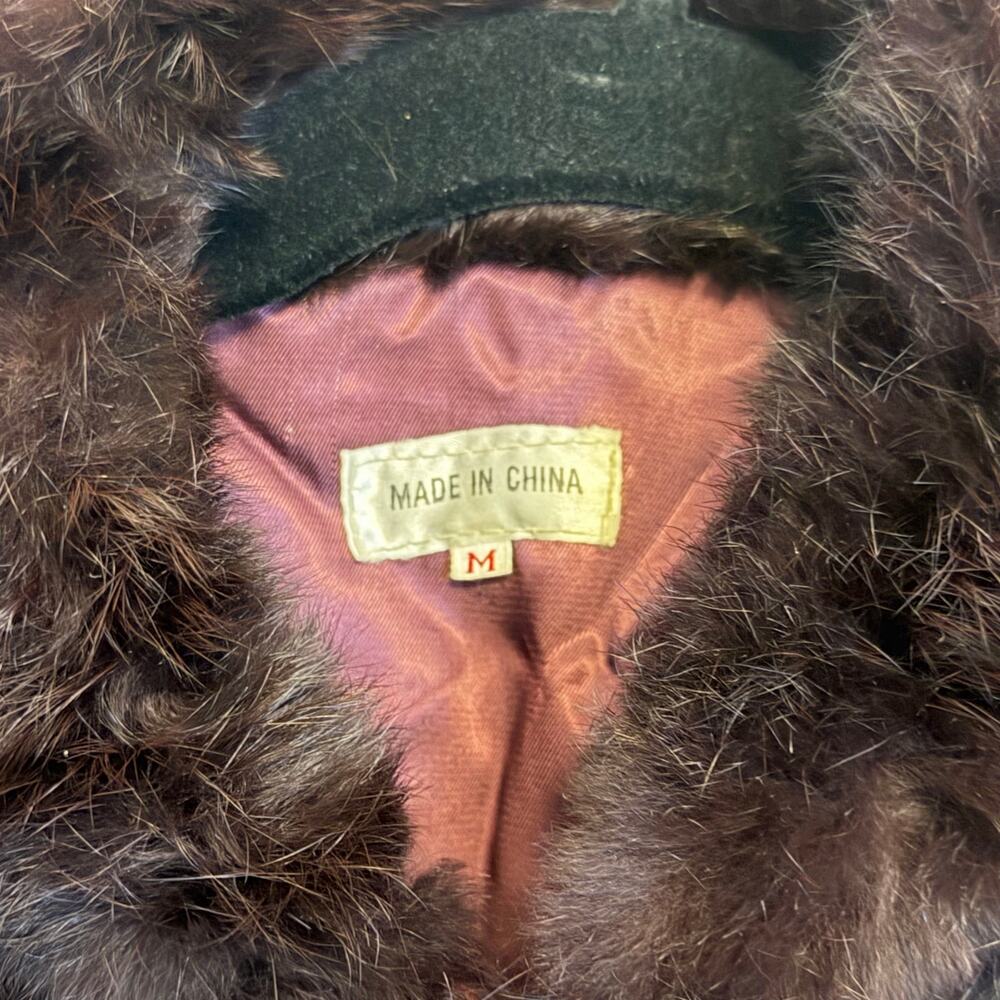 Faux Fur Womens Jacket Medium Deep Purple Coat Winter Outdoor Warm Cozy Lined - Picture 4 of 7